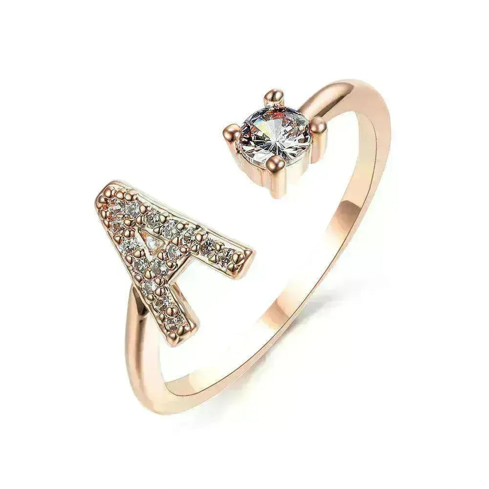Customizable 26-Letter Ring: Fashionable & Elegant Jewelry - EX-STOCK CANADA