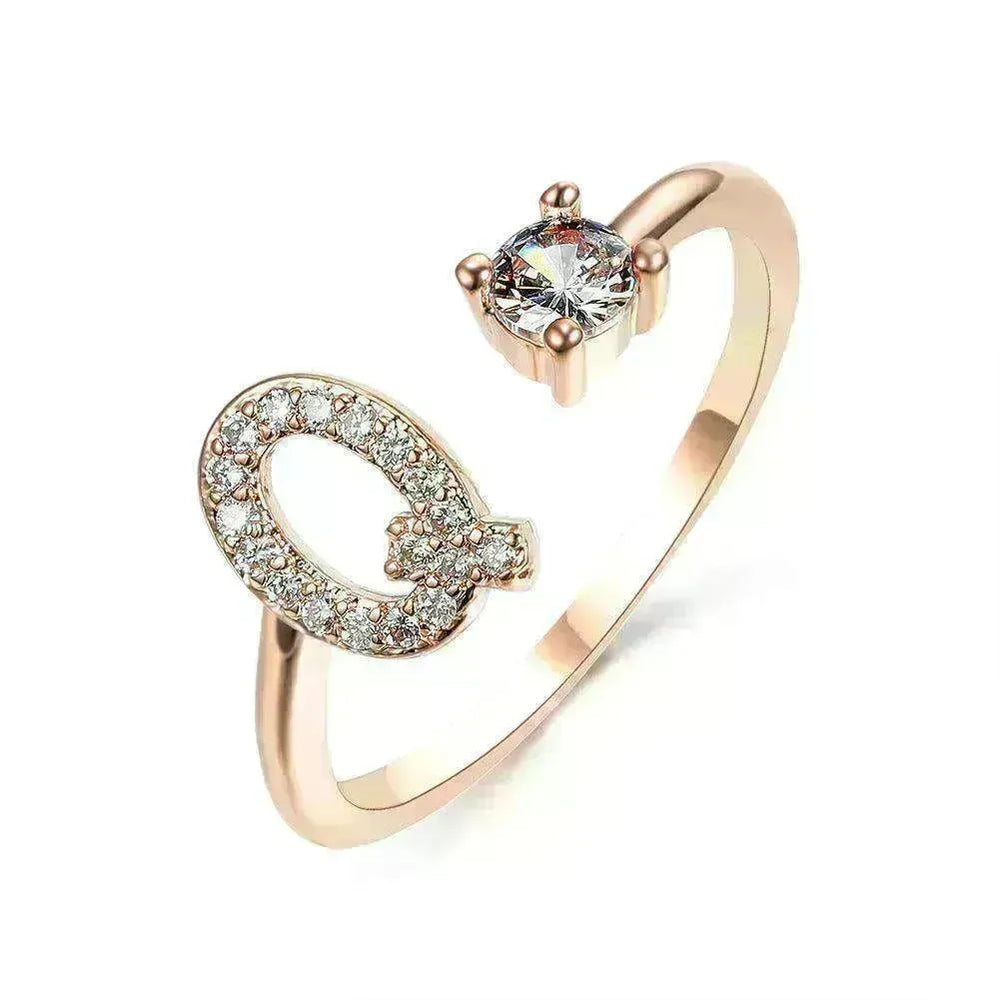 Customizable 26-Letter Ring: Fashionable & Elegant Jewelry - EX-STOCK CANADA