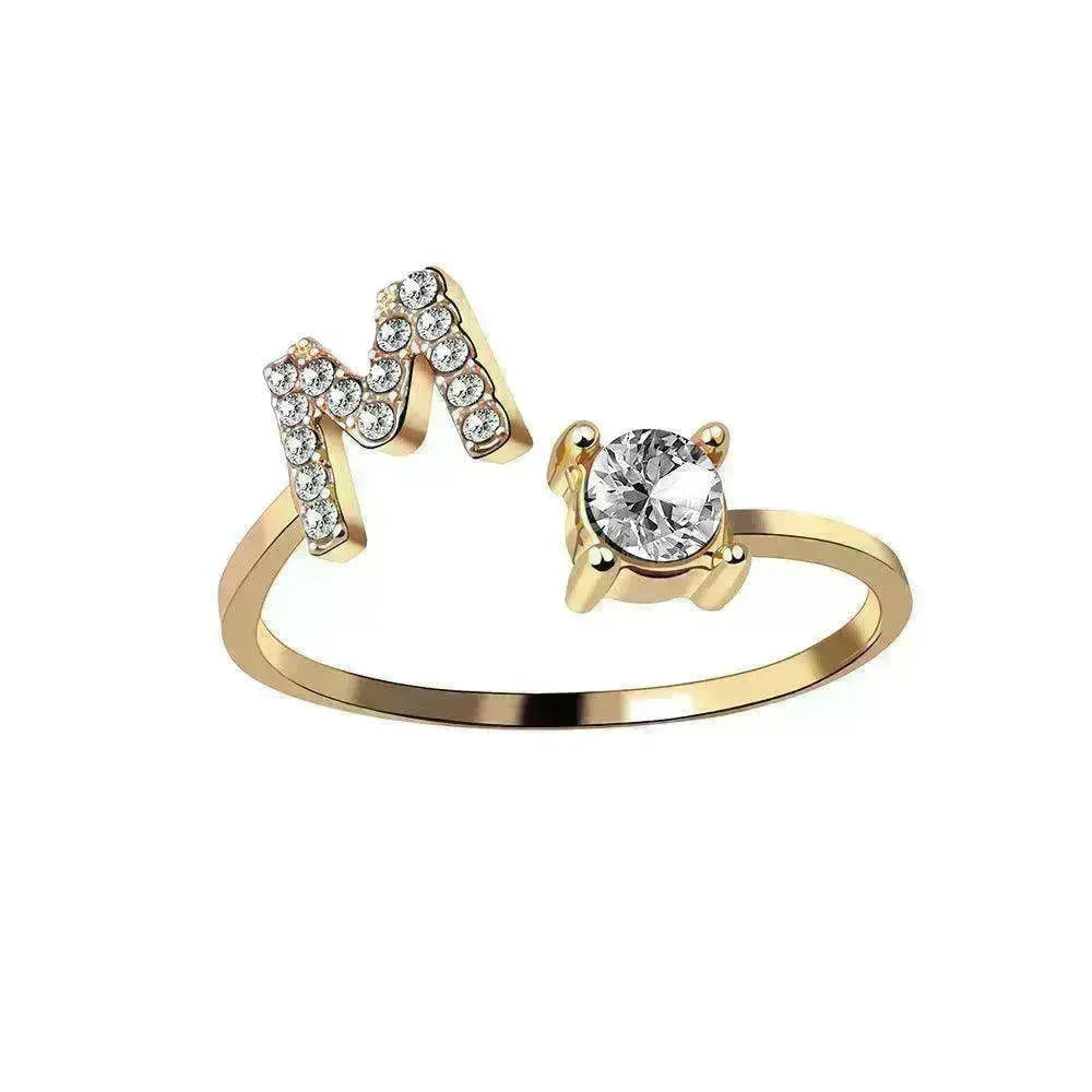 Customizable 26-Letter Ring: Fashionable & Elegant Jewelry - EX-STOCK CANADA