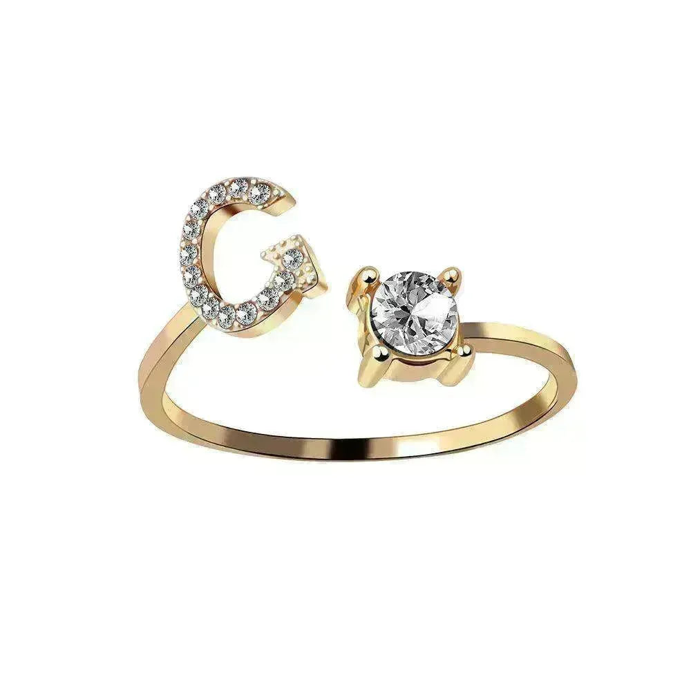 Customizable 26-Letter Ring: Fashionable & Elegant Jewelry - EX-STOCK CANADA