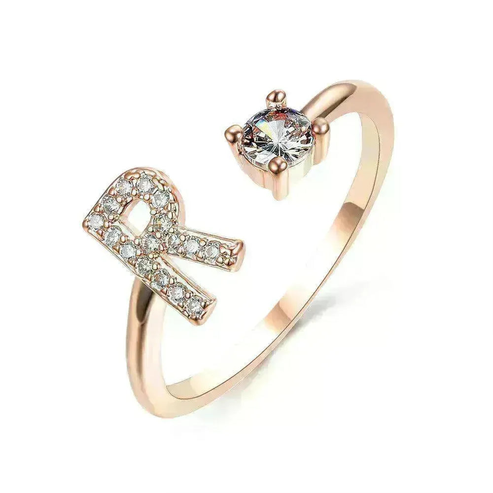 Customizable 26-Letter Ring: Fashionable & Elegant Jewelry - EX-STOCK CANADA