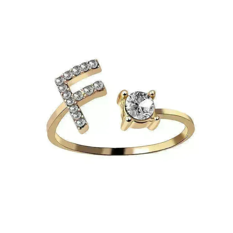 Customizable 26-Letter Ring: Fashionable & Elegant Jewelry - EX-STOCK CANADA