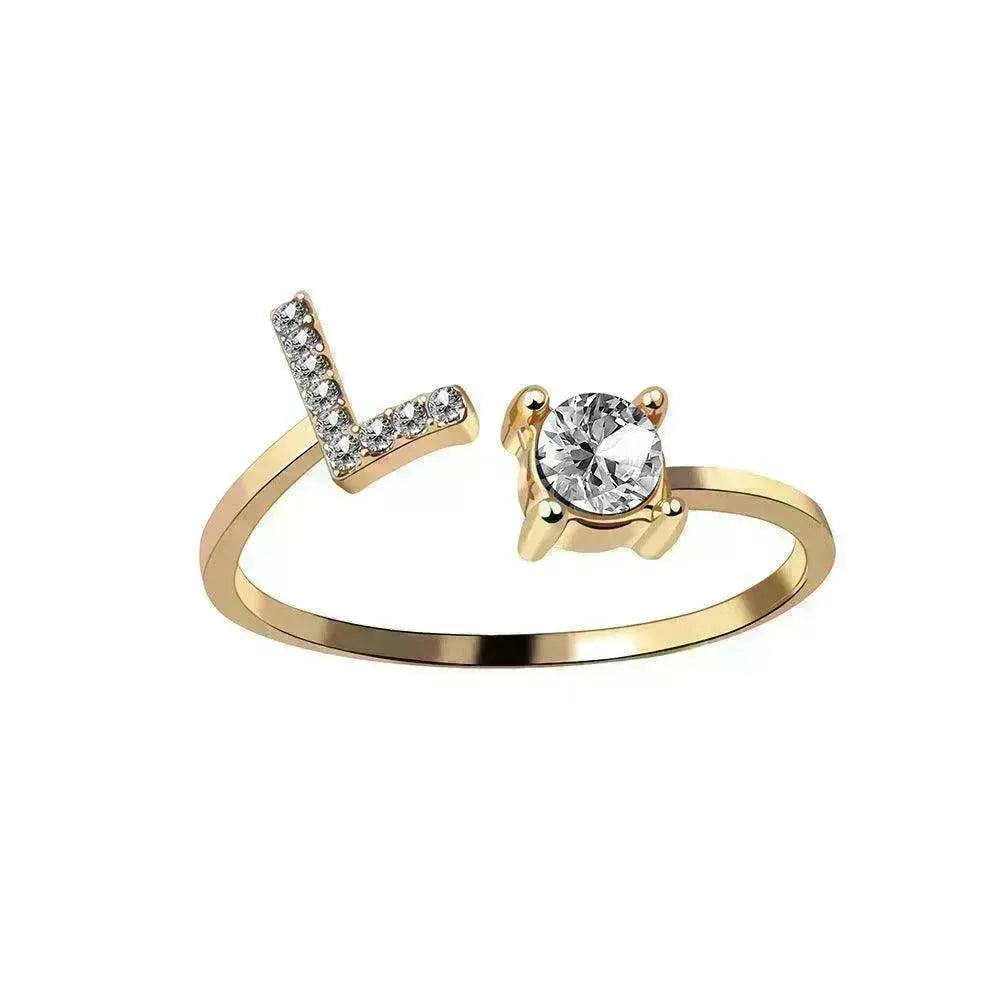 Customizable 26-Letter Ring: Fashionable & Elegant Jewelry - EX-STOCK CANADA