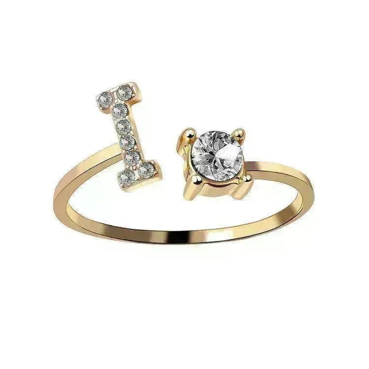 Customizable 26-Letter Ring: Fashionable & Elegant Jewelry - EX-STOCK CANADA