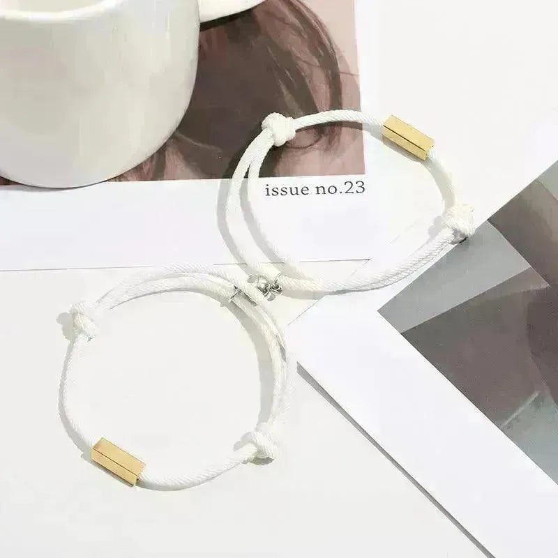 Customized Name Bracelet Eternal Love Magnet Staniless Steel Couples Bracelet - EX-STOCK CANADA