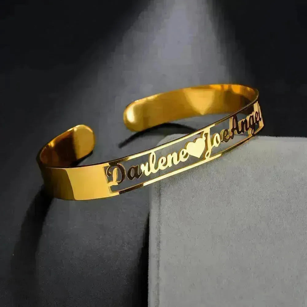 Customized Name Bracelet Personalized Custom Bangles Stainless Steel Jewelry - EX-STOCK CANADA