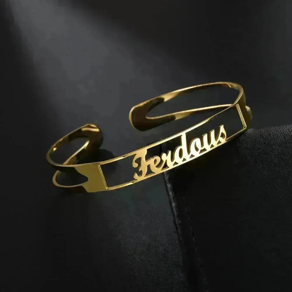 Customized Name Bracelet Personalized Custom Bangles Stainless Steel Jewelry - EX-STOCK CANADA