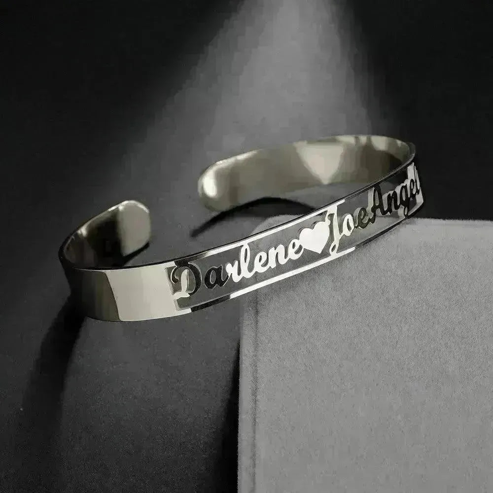 Customized Name Bracelet Personalized Custom Bangles Stainless Steel Jewelry - EX-STOCK CANADA
