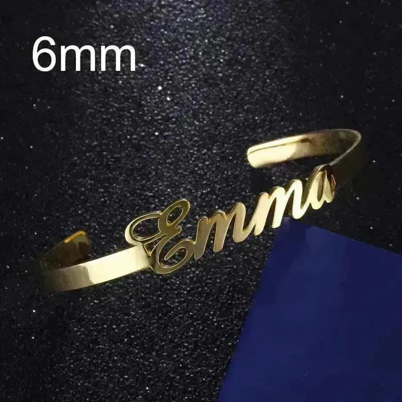 Customized Name Bracelet Personalized Custom Bangles Stainless Steel Jewelry - EX-STOCK CANADA