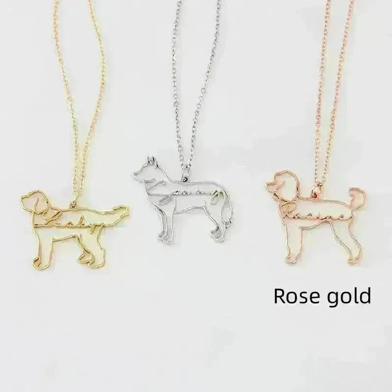 Customized Pet Shape Name Pendant Stainless Steel Necklaces For Women Personalized Cat Necklace Animal Memorial For Pet Lover - EX-STOCK CANADA