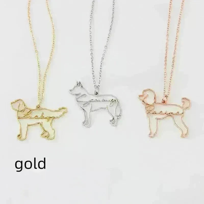 Customized Pet Shape Name Pendant Stainless Steel Necklaces For Women Personalized Cat Necklace Animal Memorial For Pet Lover - EX-STOCK CANADA