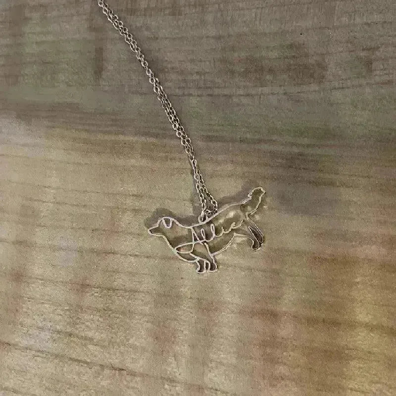 Customized Pet Shape Name Pendant Stainless Steel Necklaces For Women Personalized Cat Necklace Animal Memorial For Pet Lover - EX-STOCK CANADA
