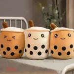 Cute Fruit Drink Plush Stuffed Soft Strawberry Milk Tea Plush Boba Tea Cup Toy Bubble Tea Pillow Cushion Kids Gift - EX-STOCK CANADA