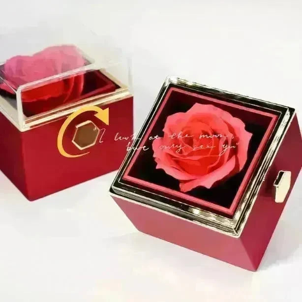 Rotating Soap Flower Rose Gift Box Creative Rotating Rose Jewelry Packaging Box Valentine's Day Gift For Women - EX-STOCK CANADA