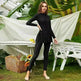 Pure Color Long-sleeved Trousers Fully Surrounded By Conservative Beach Surfing Sunscreen ArabOne-piece Swimsuit EX-STOCK