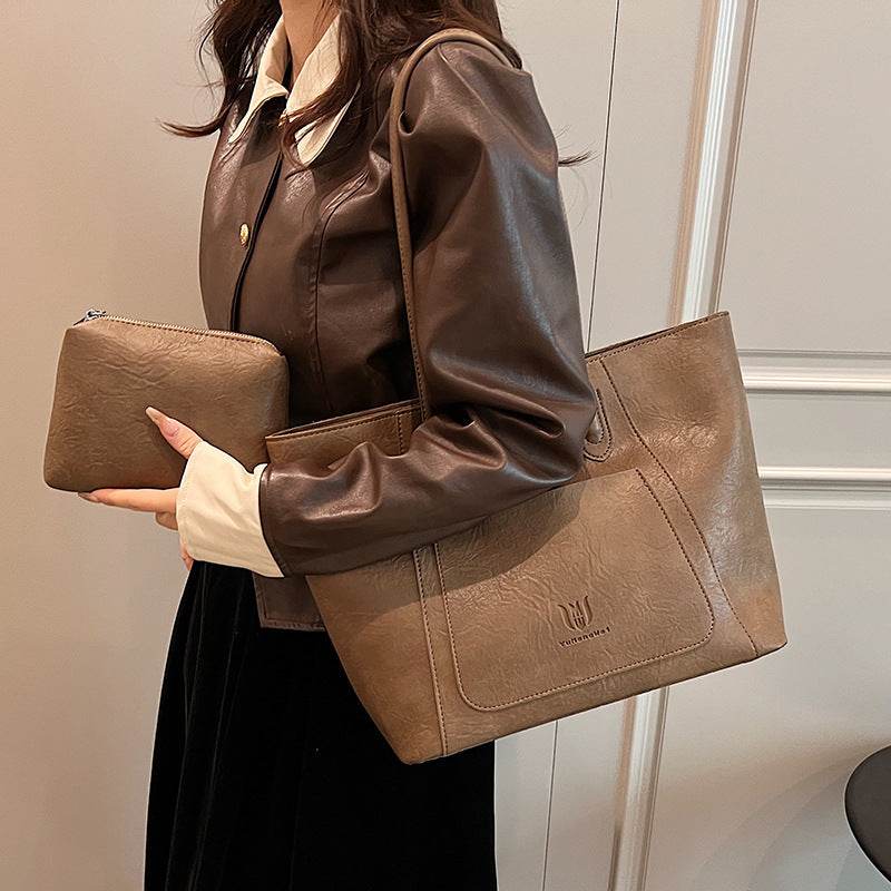 Casual Retro Shoulder Bag Texture Class Commuter Tote - EX-STOCK Canada