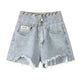 High Waisted Wide Leg Denim Shorts For Women - EX-STOCK CANADA