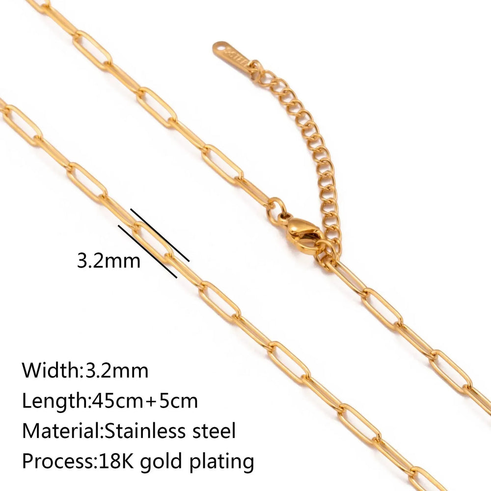 Stainless Steel Vacuum Vapor Plating 18K Gold Color Protection Lip Chain Necklace - EX-STOCK CANADA