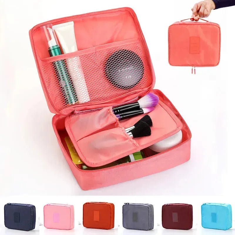 Portable Cosmetic Bag Waterproof Divider Multi-grid Pockets Toiletry Bags Travel Storage Handbags Women Make Up Bag - EX-STOCK CANADA