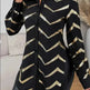 Lyxana Open Placket Foil Print Random Cut Shoulder Long Sleeve Cinched Waist Blouse Women tunic Shirt - EX-STOCK CANADA