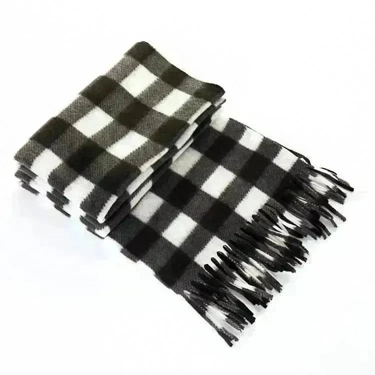 Handmade Autumn And Winter Velvet Fleece Plaid Scarf - EX-STOCK CANADA
