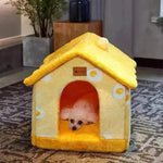 Casa de perro plegable Cama de gato Cat de invierno Villa de invierno Villa Sleep Kennel Nido removible Suministro
