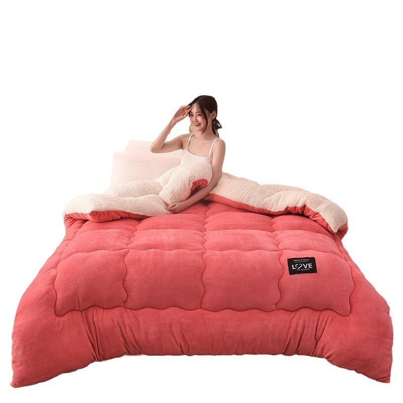 New Thick Lambskin Winter Duvet Insert Double-sided Velvet Lambswool Warm Quilt EX-STOCK Canada 
