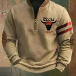 Casual 3D Digital Printing Stand Collar Men's Street Quarter Zip Sweatshirt top - EX-STOCK CANADA
