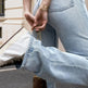 Women's High Waisted Light Colored Straight Leg Jeans, High Waisted And Cinched, High Stretch Blended Fabric, Comfortable And Versatile EX-STOCK Canada 