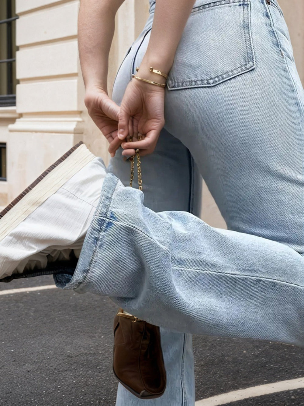 Women's High Waisted Light Colored Straight Leg Jeans, High Waisted And Cinched, High Stretch Blended Fabric, Comfortable And Versatile EX-STOCK Canada 