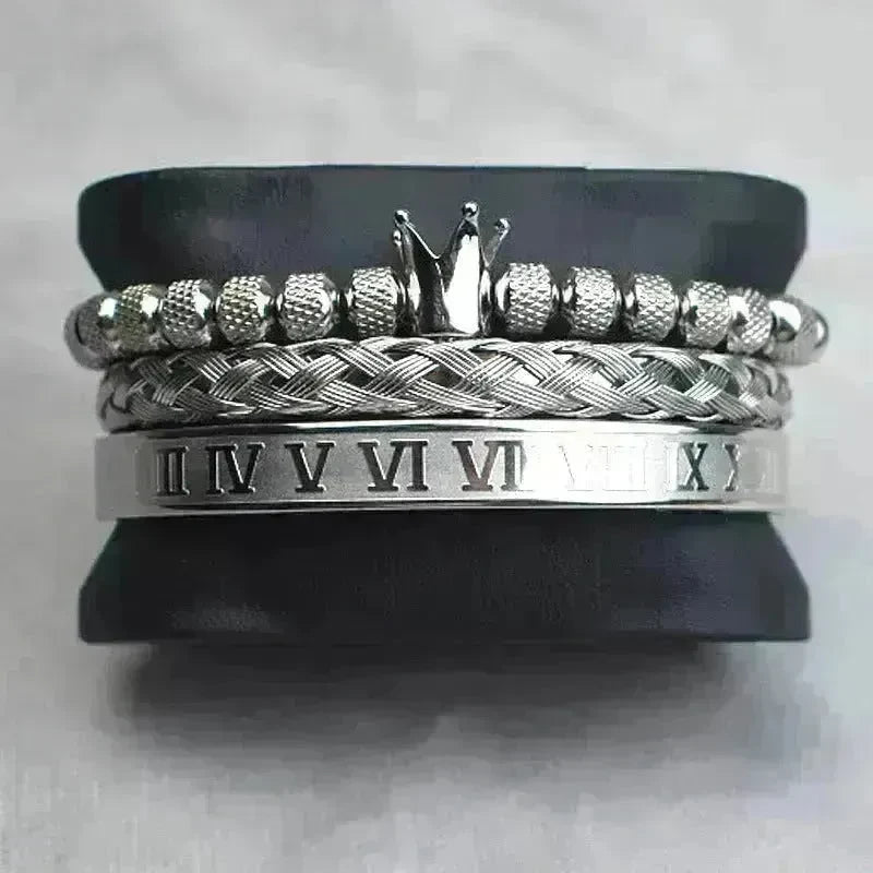 Crown Twist Woven Mesh With Diamond Digital Bracelet Set - EX-STOCK CANADA