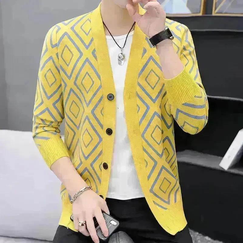 Slim fit  High-end Knitted Cardigan Sweater For Men - EX-STOCK CANADA