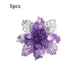 Glitter Artifical Christmas Flowers Christmas Tree Decorations For Home Fake Flowers Xmas Ornaments New Year Decor - EX-STOCK CANADA