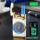 New Lighter With Electric Watch Rocker Arm Automatic Ignition Straight Blue Flame Lighter Creative Real Dial Inflatable Windproof Cigar Lighter Men's Watch Gift - EX-STOCK CANADA