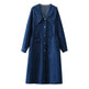 New Long Sleeve Button loose Denim Midi Dress Women - EX-STOCK CANADA