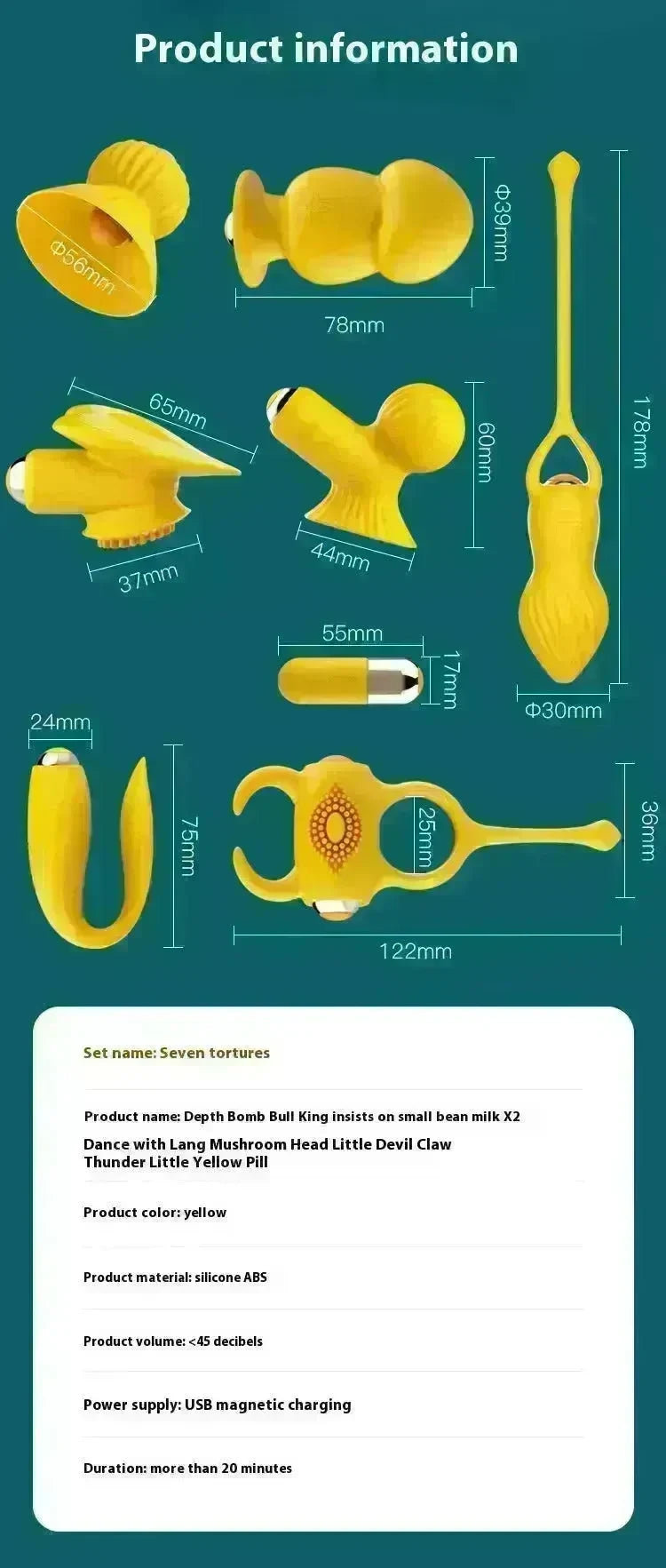 Thunder Storm Seven Torture Multi-functional Sex Toys Kit For Women - EX-STOCK CANADA
