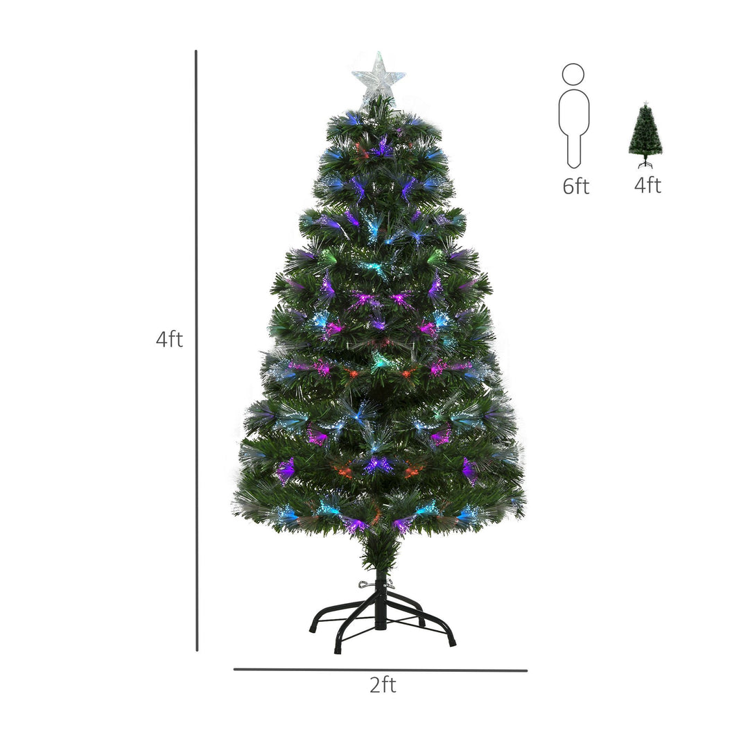 4ft Pre-Lit Optic Fiber Xmas Tree Artificial Spruce Tree Top Star EX-STOCK Canada 