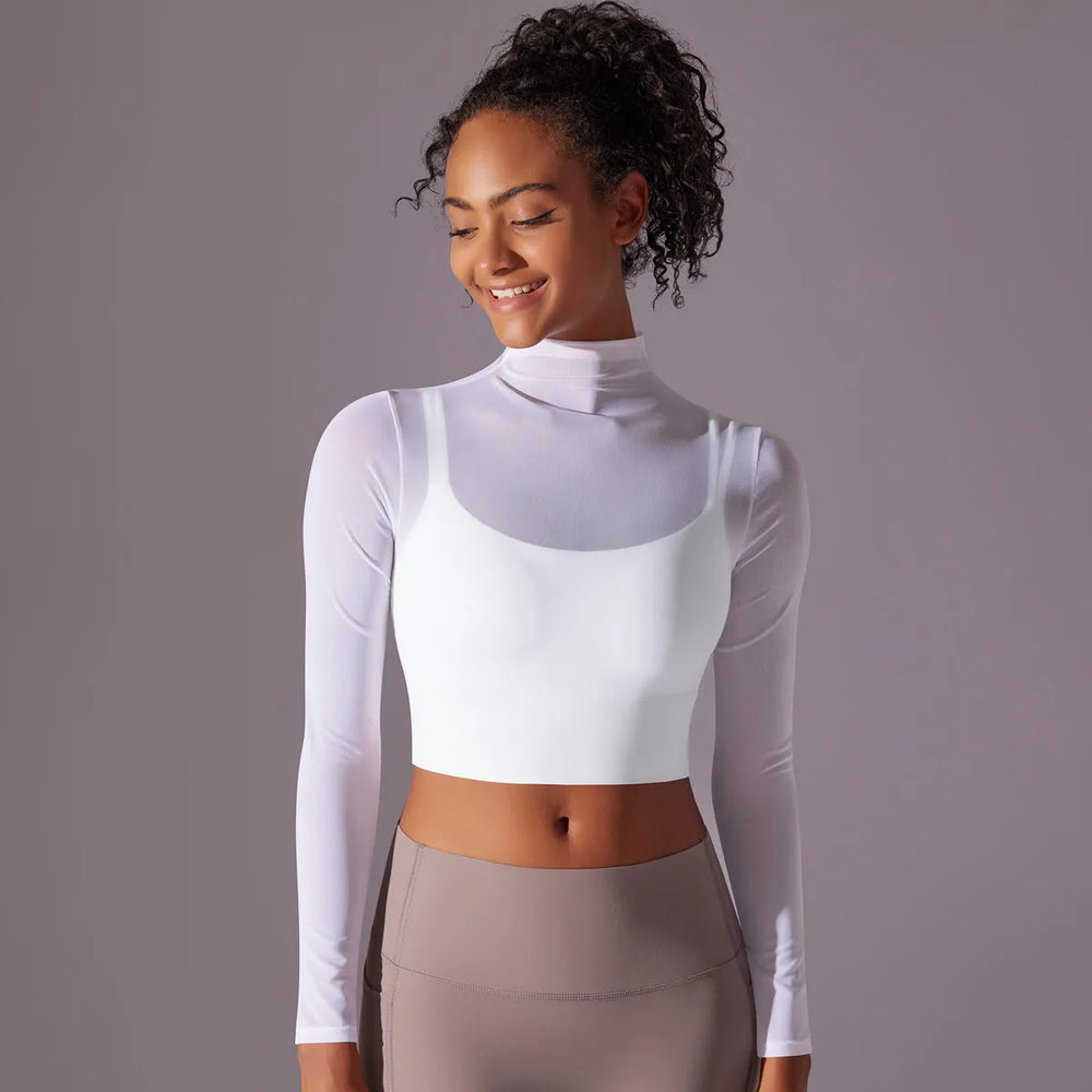 Mesh Yoga Clothes Long Sleeve Quick-drying Workout Clothes Top For Women - EX-STOCK CANADA
