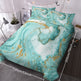 Chic Girly Marble Duvet Cover Mint Gold Glitter Turquoise Bedding Comforter Set Abstract Aqua Teel Blue Duvet Cover EX-STOCK Canada 