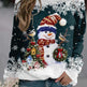 Snowman Printed Panel Loose Sweater EX-STOCK Canada 