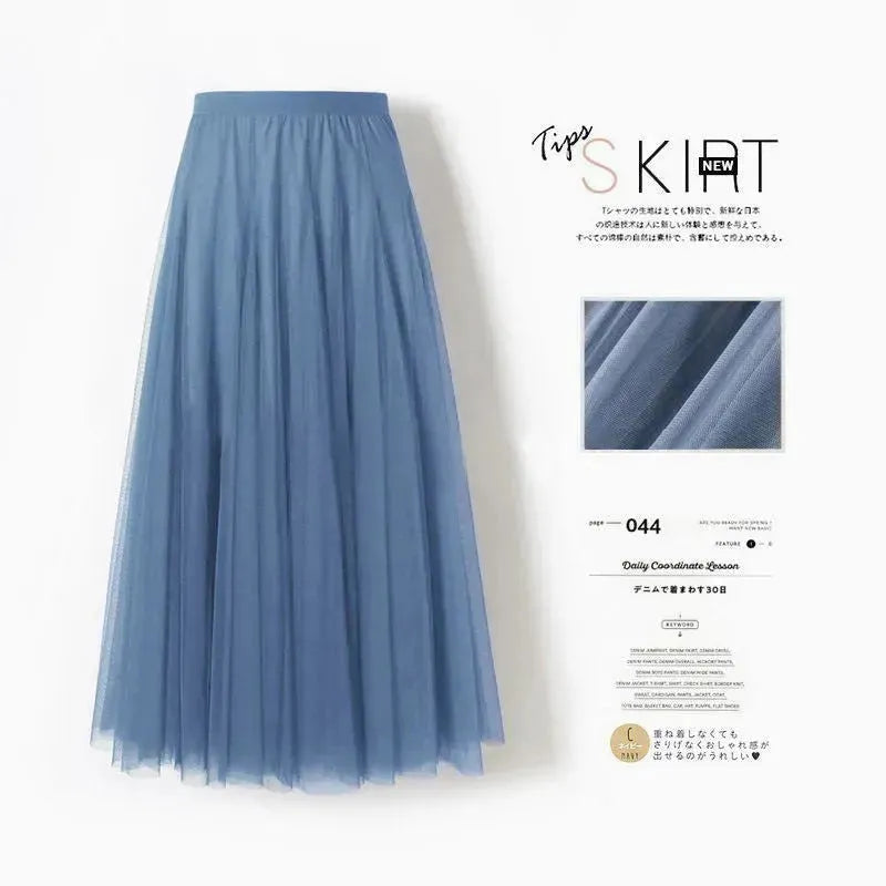 Pleated Mesh Midi Skirt – Women's Prairie Swing Skirt - EX-STOCK CANADA
