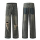 Pocket Design Loose Denim Straight-leg Trousers Men Jeans - EX-STOCK CANADA