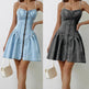 Chic Personality Street Splicing Sling Denim Mini Dress - EX-STOCK CANADA