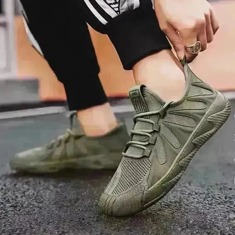 Breathable Mesh Sports Shoes Casual Lace-up Sneakers Men Non-slip Shoes - EX-STOCK CANADA