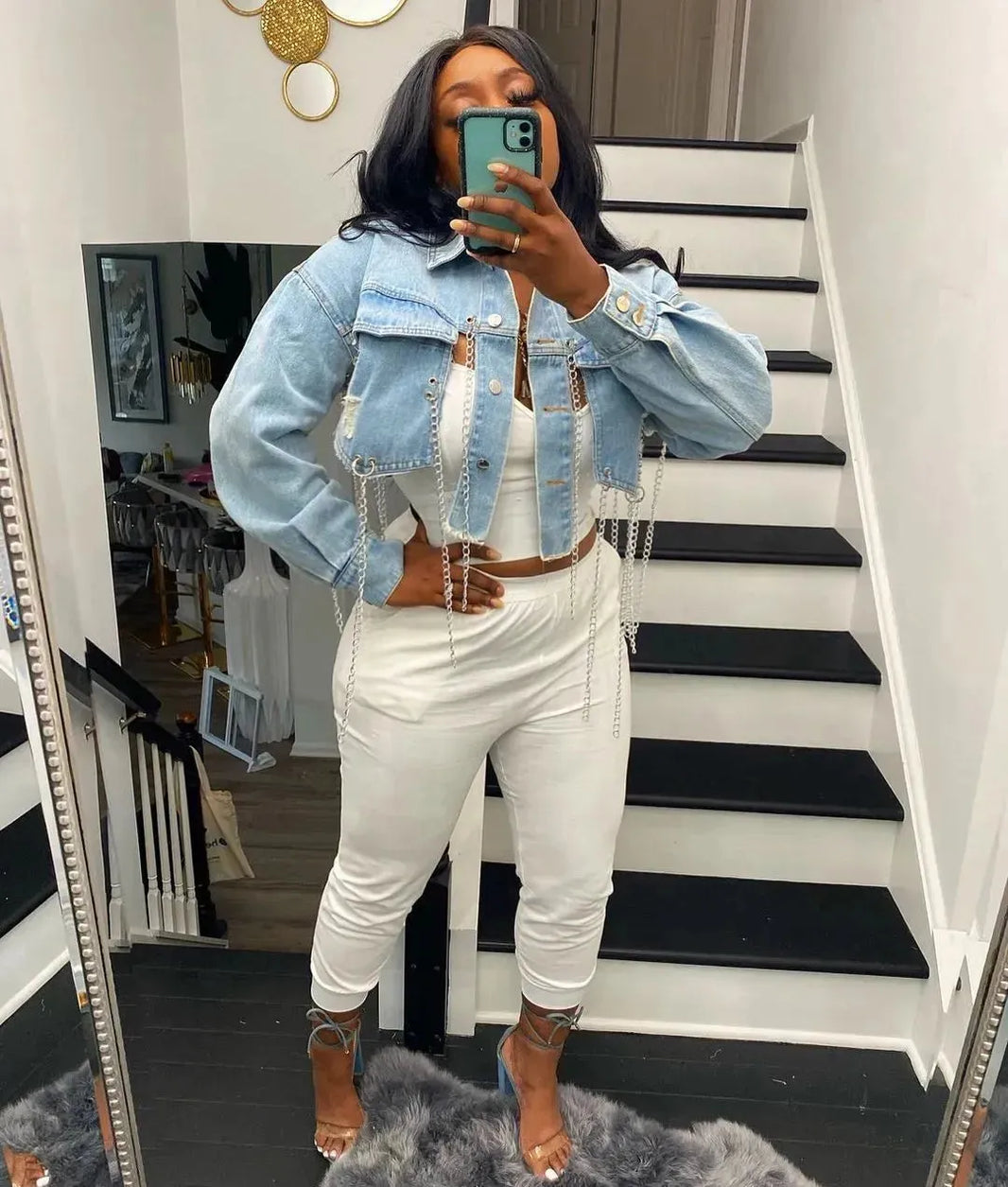 Jacket de jean à effilochage