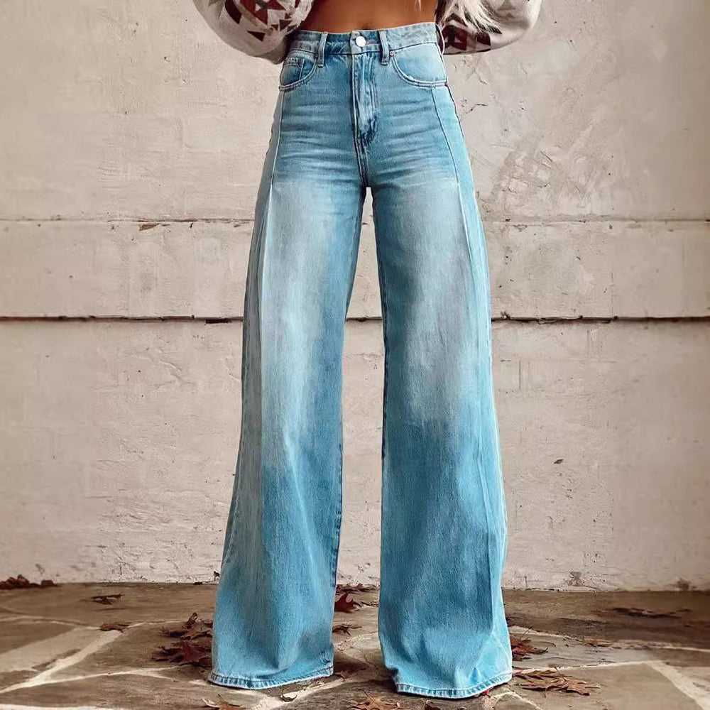 Women's Wide-leg Pants Fashion High Waist Casual Trousers 3D Printing 