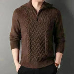 Men's Winter Fashion Half Zip Slim fit Knitted Woolen Pullover Sweater - EX-STOCK CANADA