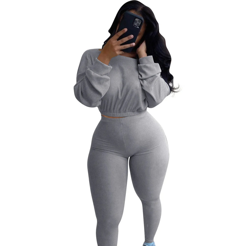 Ladies Autumn 2pcs Athleisure wear Outfit set - EX-STOCK CANADA
