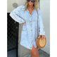 Women's Denim Washed Loose Shirt Dress - EX-STOCK CANADA