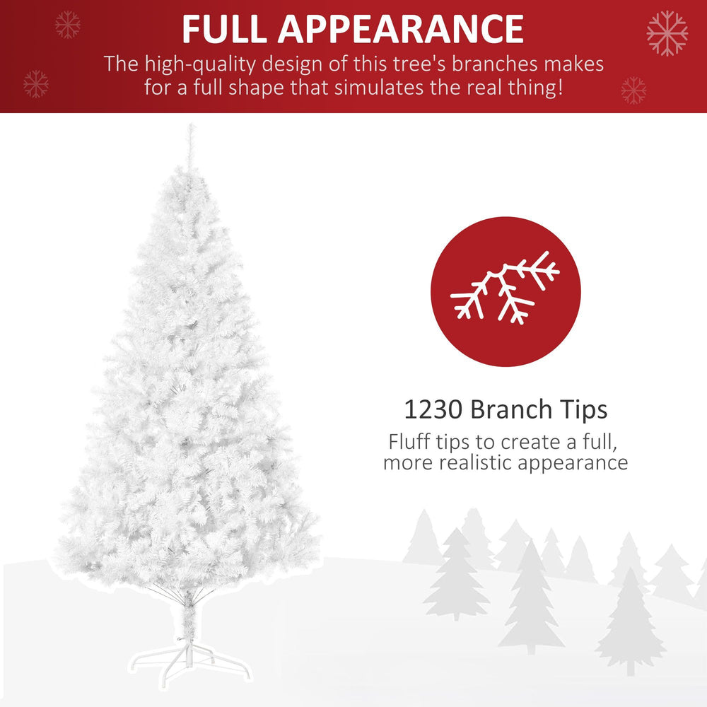 7ft White Christmas Tree Artificial Christmas Tree With 1230 Branch Tips And Metal Stand EX-STOCK Canada 